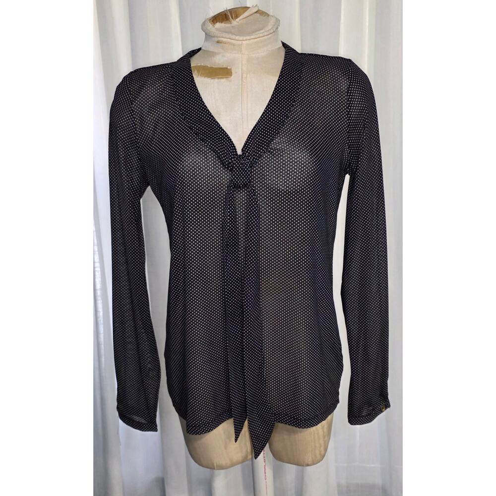 Express Sheer Pull Over‎ Womens Long Sleeve Top Size M Whimsy Goth Stretchy